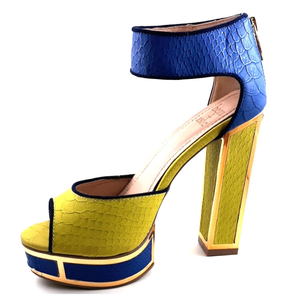 Blue & Yellow Platform with Faux Snake Detail